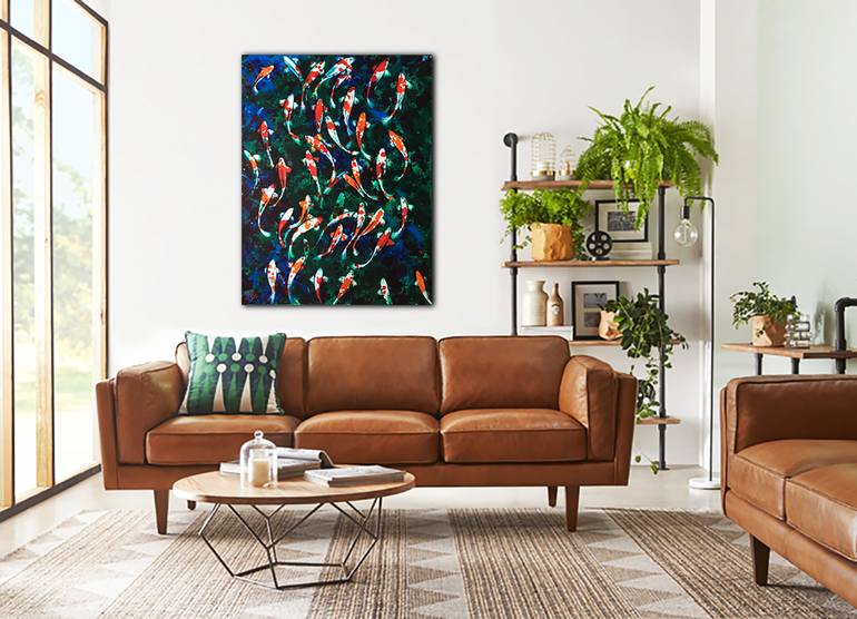Original Abstract Fish Painting by David Clare