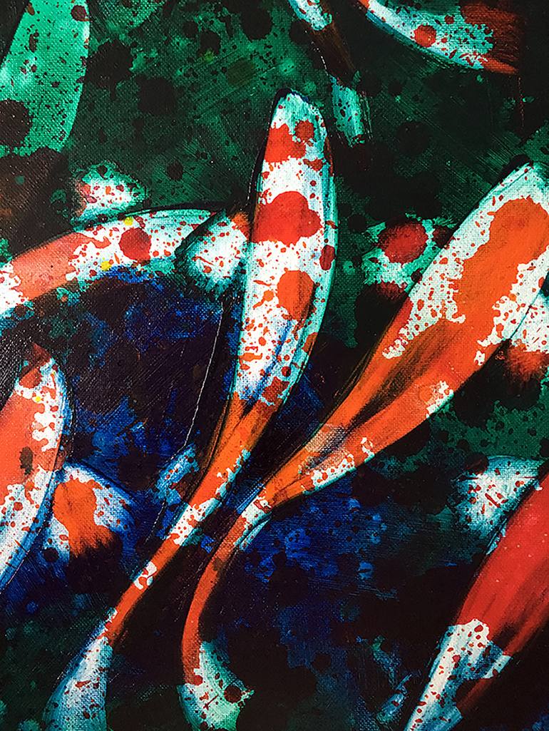 Original Abstract Fish Painting by David Clare