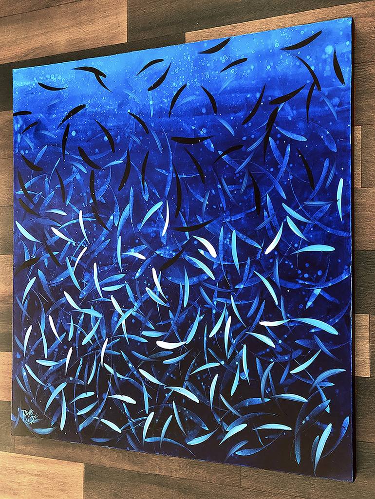 Original Abstract Fish Painting by David Clare