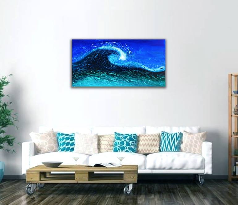 Original Abstract Beach Painting by David Clare