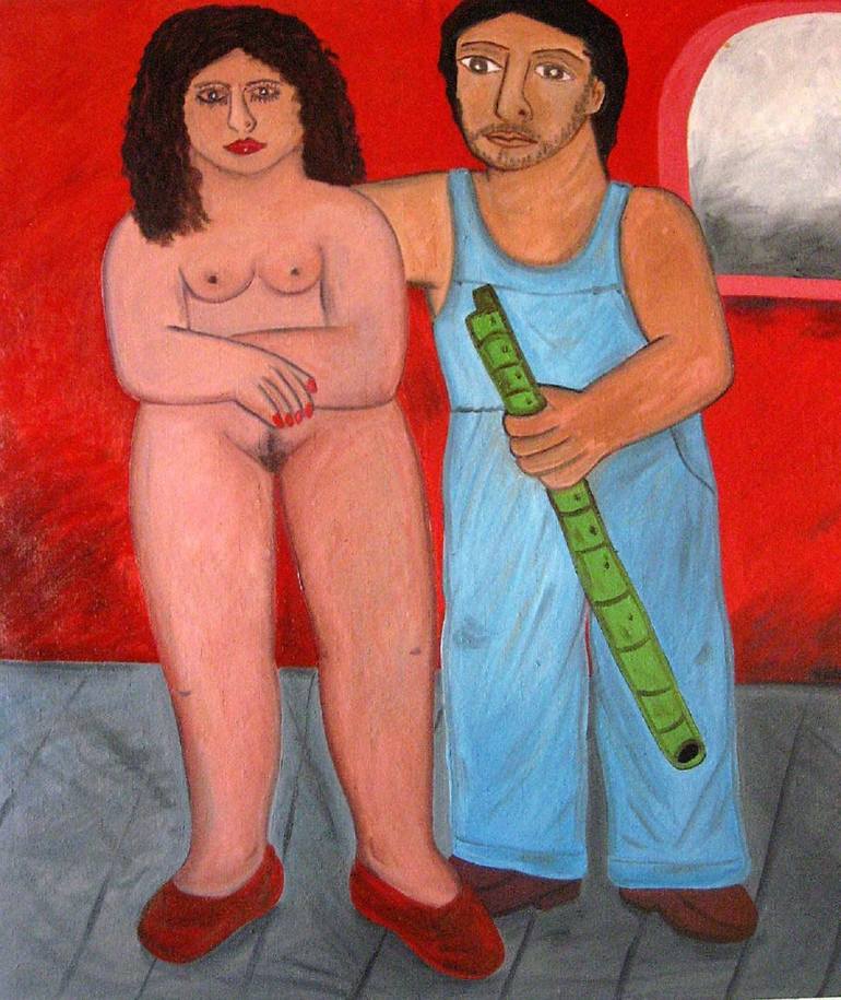 Couple With Green Flute