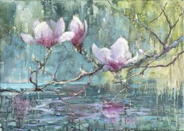 Original Impressionism Botanic Paintings by Evgenia Ocell