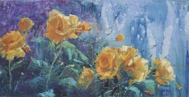 Original Fine Art Floral Paintings by Evgenia Ocell