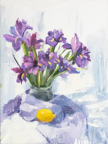 Original Fine Art Floral Paintings by Evgenia Ocell