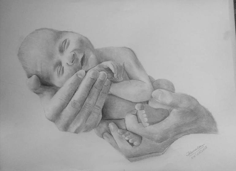 New born baby Drawing by kunalan Sevvanthiraja
