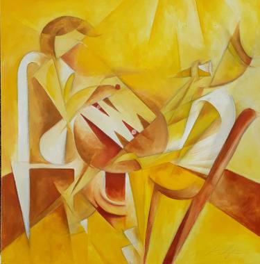 Original Cubism People Paintings by Andrew Clayton