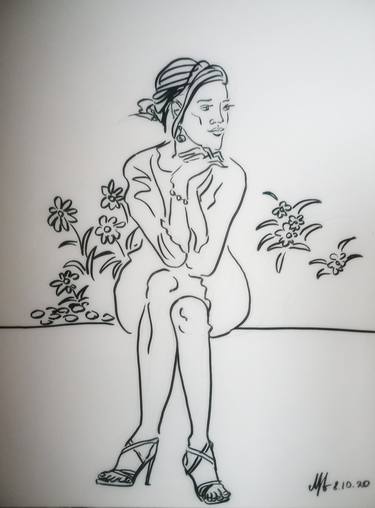 Original Art Deco Women Drawings by MARIA MEDVEDEVA