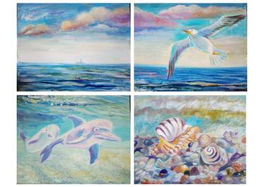 Original Modern Seascape Paintings by MARIA MEDVEDEVA