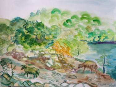 Original Expressionism Landscape Paintings by MARIA MEDVEDEVA