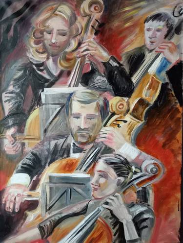 Original Expressionism Music Paintings by MARIA MEDVEDEVA