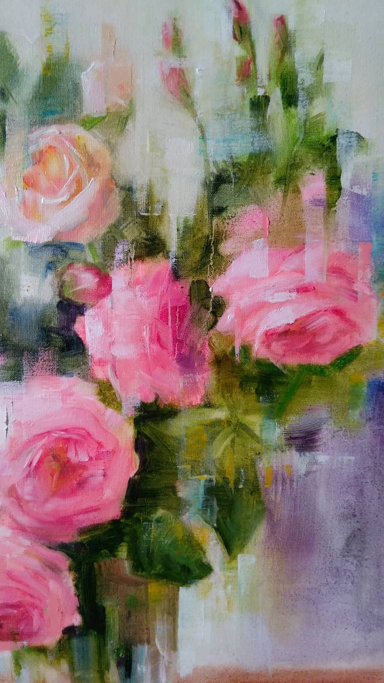 Original Expressionism Floral Painting by Irina Drobna