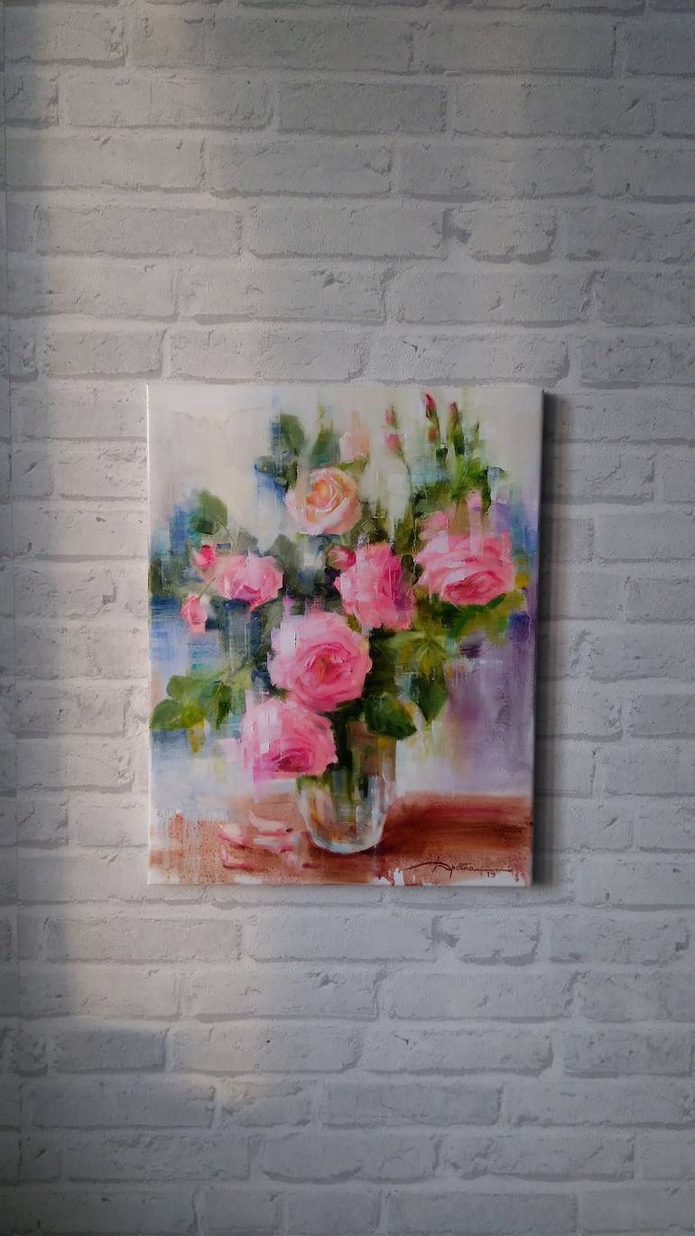 Original Expressionism Floral Painting by Irina Drobna