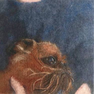 Original Figurative Dogs Paintings by Heather Fiona Martin