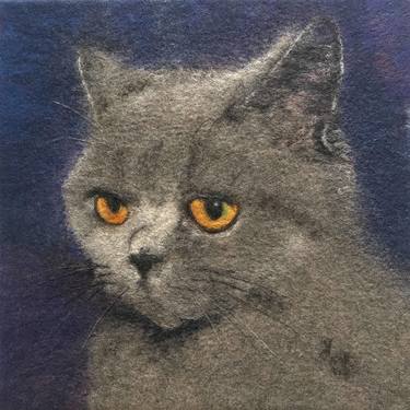 Original Figurative Cats Paintings by Heather Fiona Martin