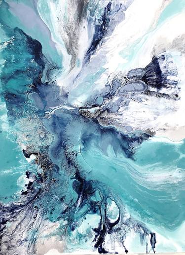 Fluid artwork, original abstract painting thumb