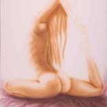 Woman Yoga Dove Pose by Aliza Avramov
