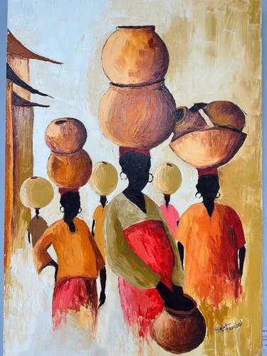 Original People Painting by Oluwaseyi Ishola Familusi