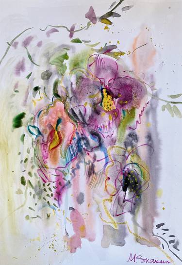 Original Abstract Floral Paintings by Mari Skakun