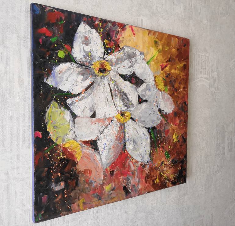 Original Abstract Botanic Painting by Liudmyla Riabkova