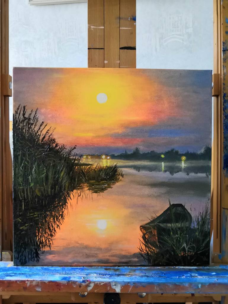 Original Impressionism Landscape Painting by Liudmyla Riabkova