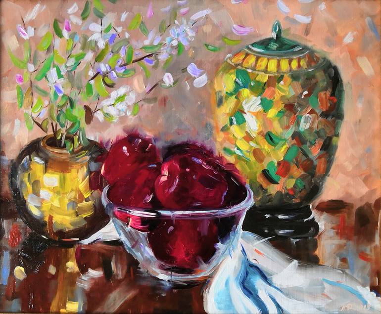 Original Impressionism Still Life Paintings by Liudmyla Riabkova