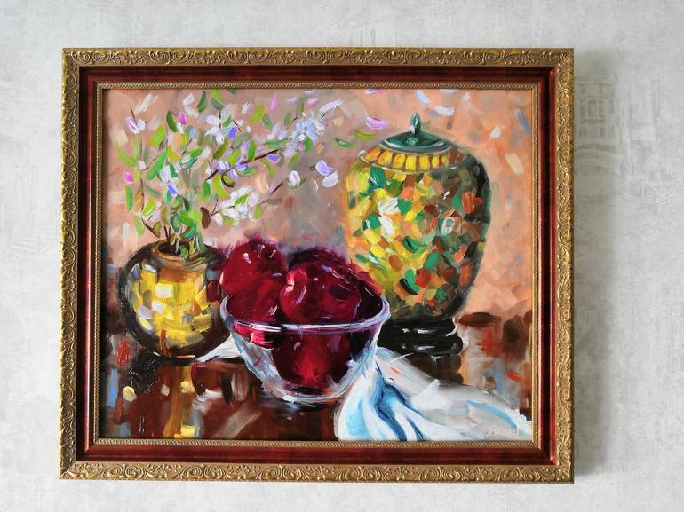 Original Impressionism Still Life Painting by Liudmyla Riabkova