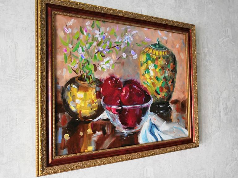 Original Impressionism Still Life Painting by Liudmyla Riabkova