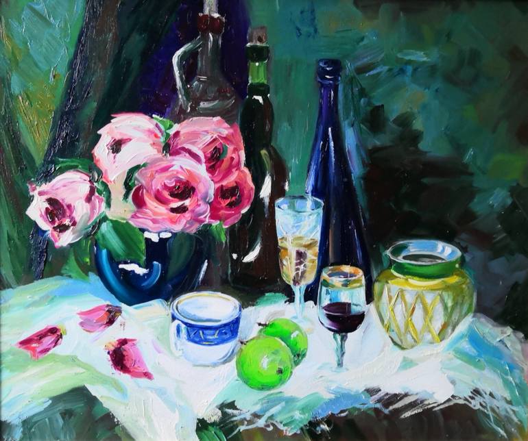 Print of Impressionism Still Life Paintings by Liudmyla Riabkova
