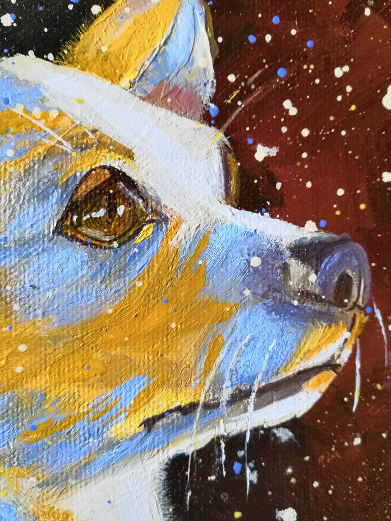 Original Figurative Dogs Painting by Liudmyla Riabkova