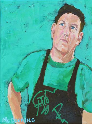 Self-Portrait with Apron, Aqua T and Background thumb