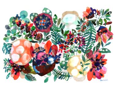 Print of Folk Floral Paintings by Maria Montiel