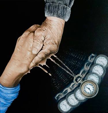 Original Surrealism Time Painting by Claudia Ureche