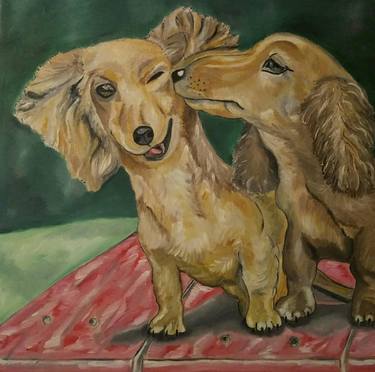 Original Dogs Painting by Karolina Belitskaya