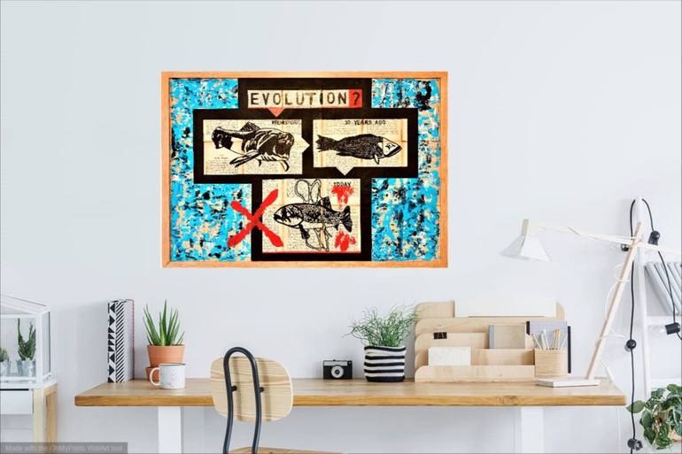 Original Abstract Expressionism Animal Collage by Lucyanne Terni