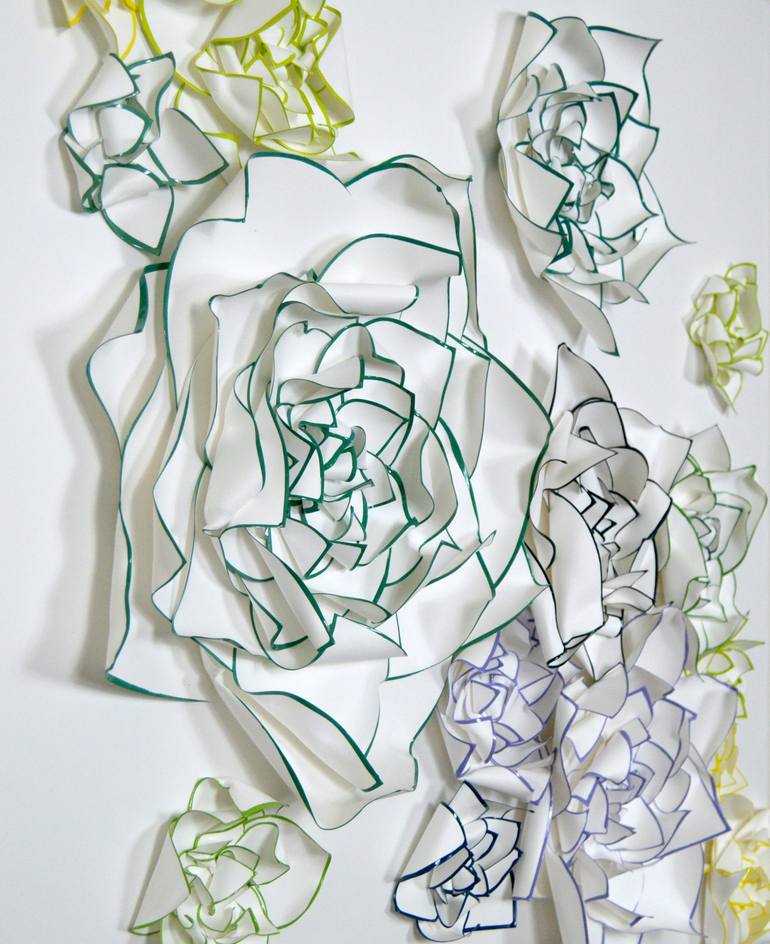 Original Abstract Floral Sculpture by Julia Johnson