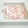 This delicate vermilion-edged magnolia is one of a series of six 10x10" hanging sculptures.

This piece is made from durable, eco-friendly synthetic paper and edged in vibrant red-orange enamel. Each piece is cut, shaped, and painted by hand. Add an elegant pop to your space with this sculpture.