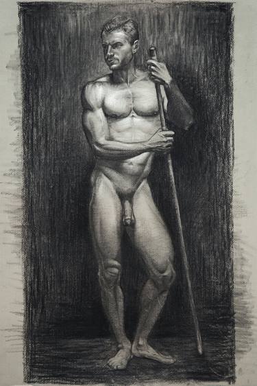 Leo, standing male nude. thumb