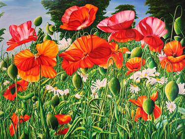 Original Fine Art Floral Paintings by Kristine Gaier