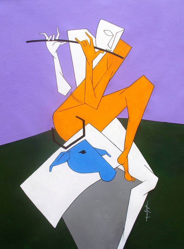 Print of Abstract People Paintings by Amar Singha