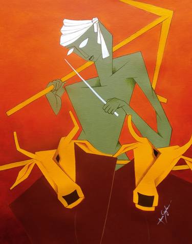 Print of Abstract People Paintings by Amar Singha