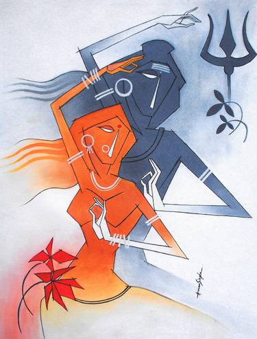 Print of Cubism Religion Paintings by Amar Singha