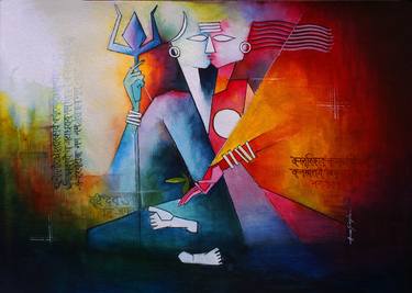 Print of Cubism Abstract Paintings by Amar Singha