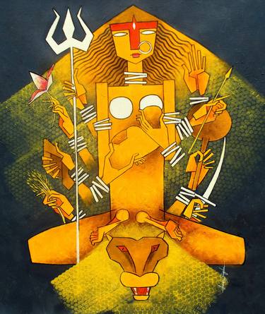 Original Abstract Religious Paintings by Amar Singha