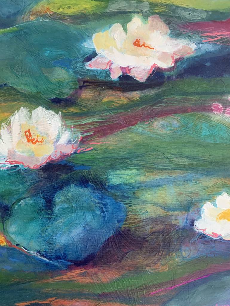 Water Lillies Painting by Lynn Sabol | Saatchi Art