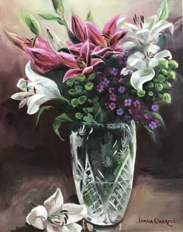 Crystal Vase with Lilies thumb