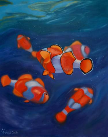 Original Modern Fish Paintings by Irina Ibragimova