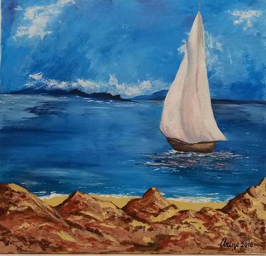Original Expressionism Boat Paintings by Irina Ibragimova