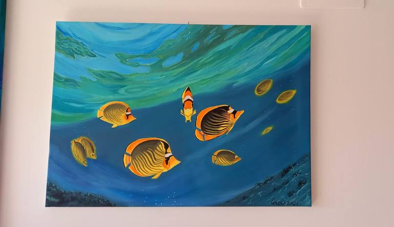 Original Art Deco Fish Painting by Irina Ibragimova