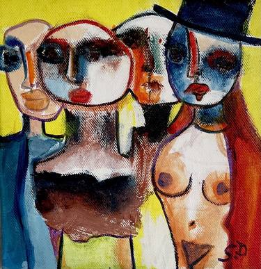Original Expressionism People Painting by Sophie Dunér