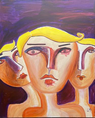 Original Expressionism People Painting by Sophie DunéR